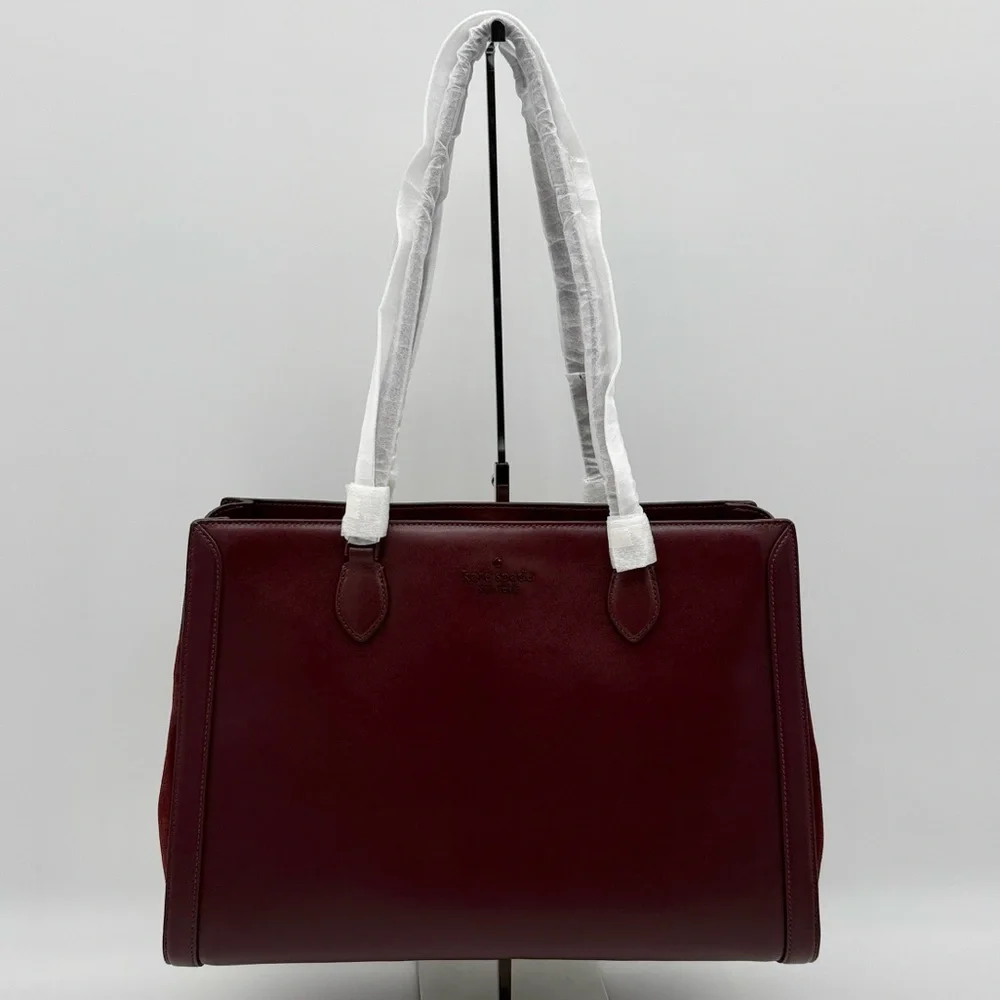 Kate Spade Madison Suede Large Laptop Tote Dark Merlot